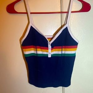 Blue Rainbow Crop Top